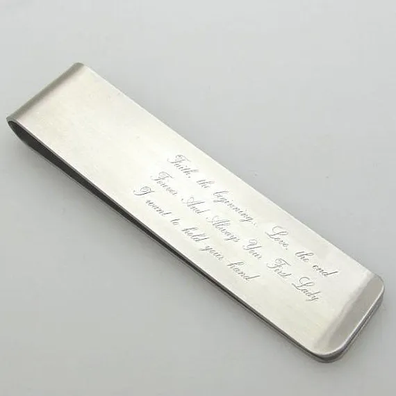 Quote Engraved Money Clip Holder