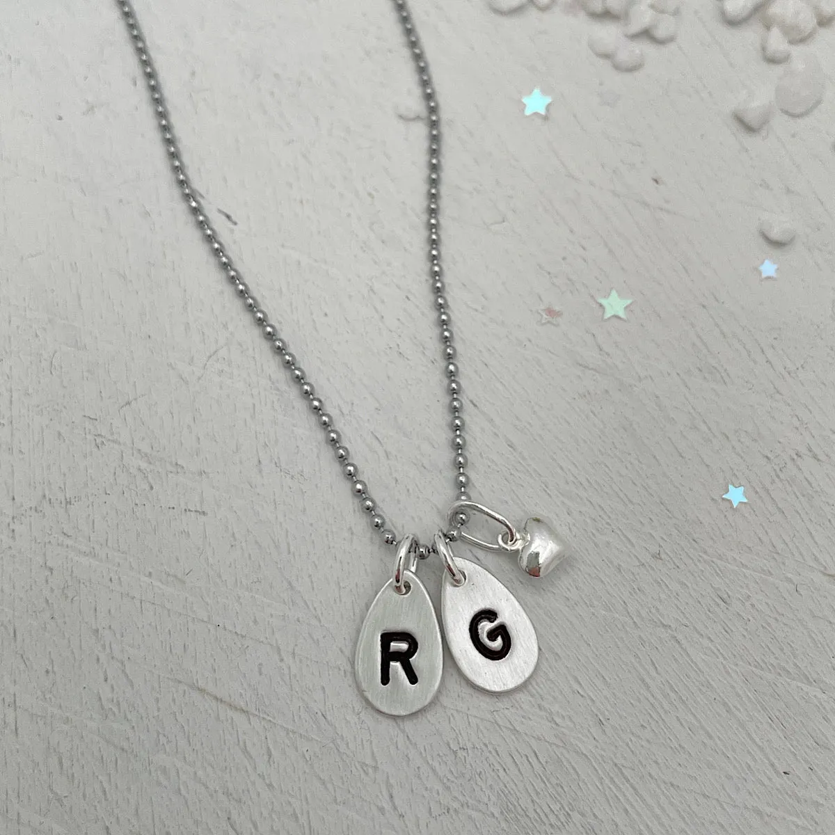 Rain Drop Initial Necklace