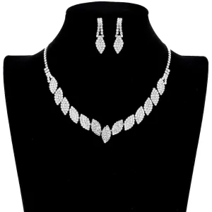 Rhinestone Pave Marquise Cluster Necklace