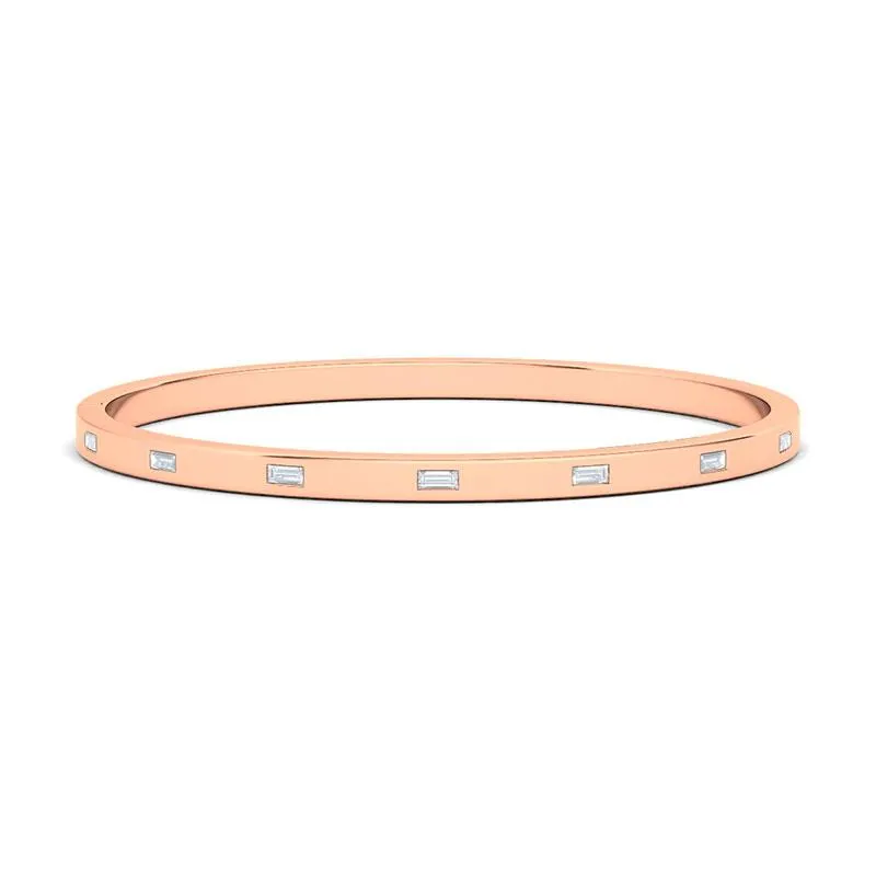 Sideways Baguette Diamond Distance Bangle