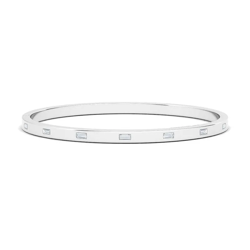 Sideways Baguette Diamond Distance Bangle