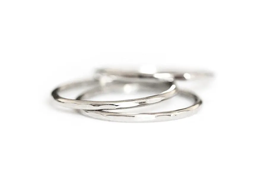 Silver Glint Stacking Rings