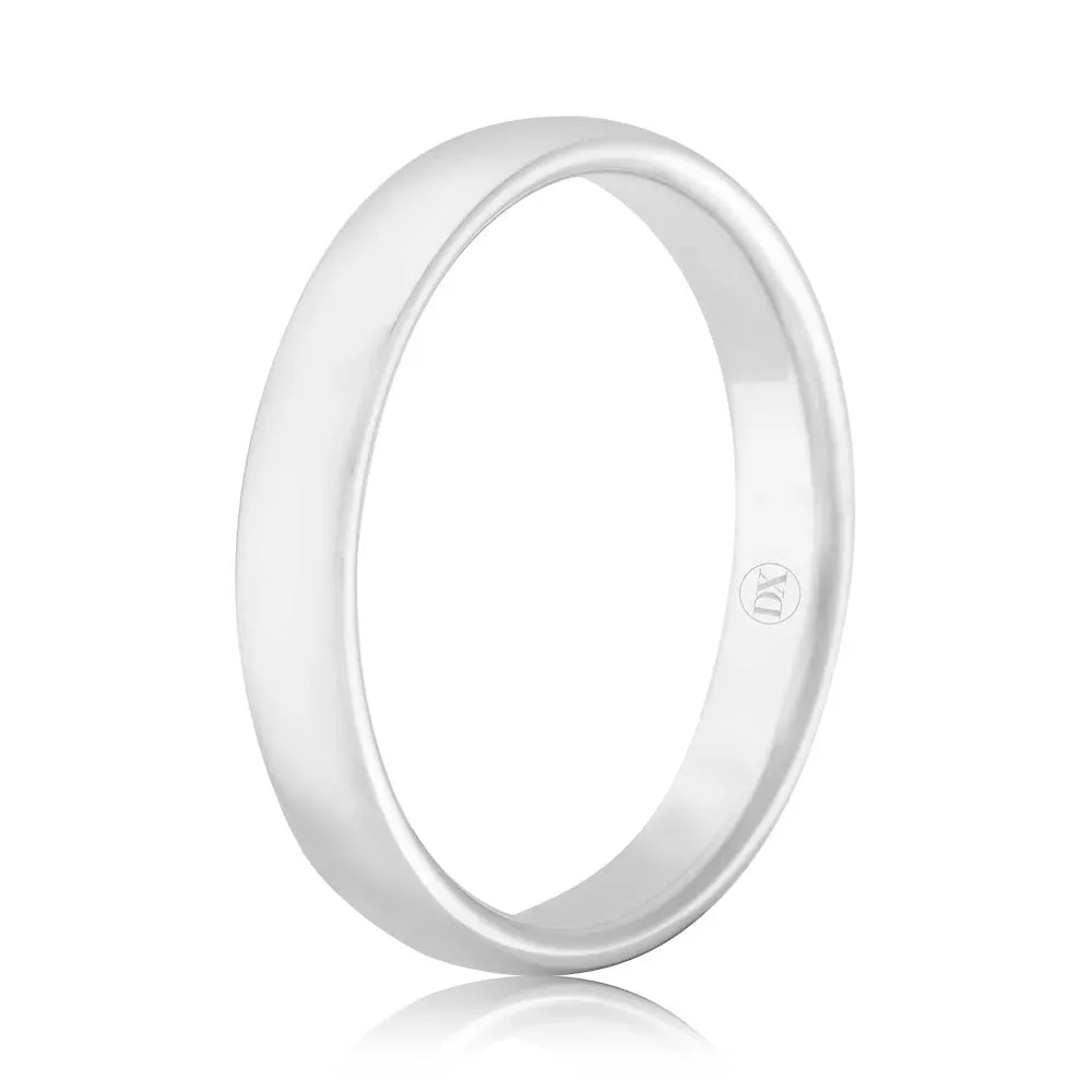 Soft Dome 3mm - 9ct White Gold