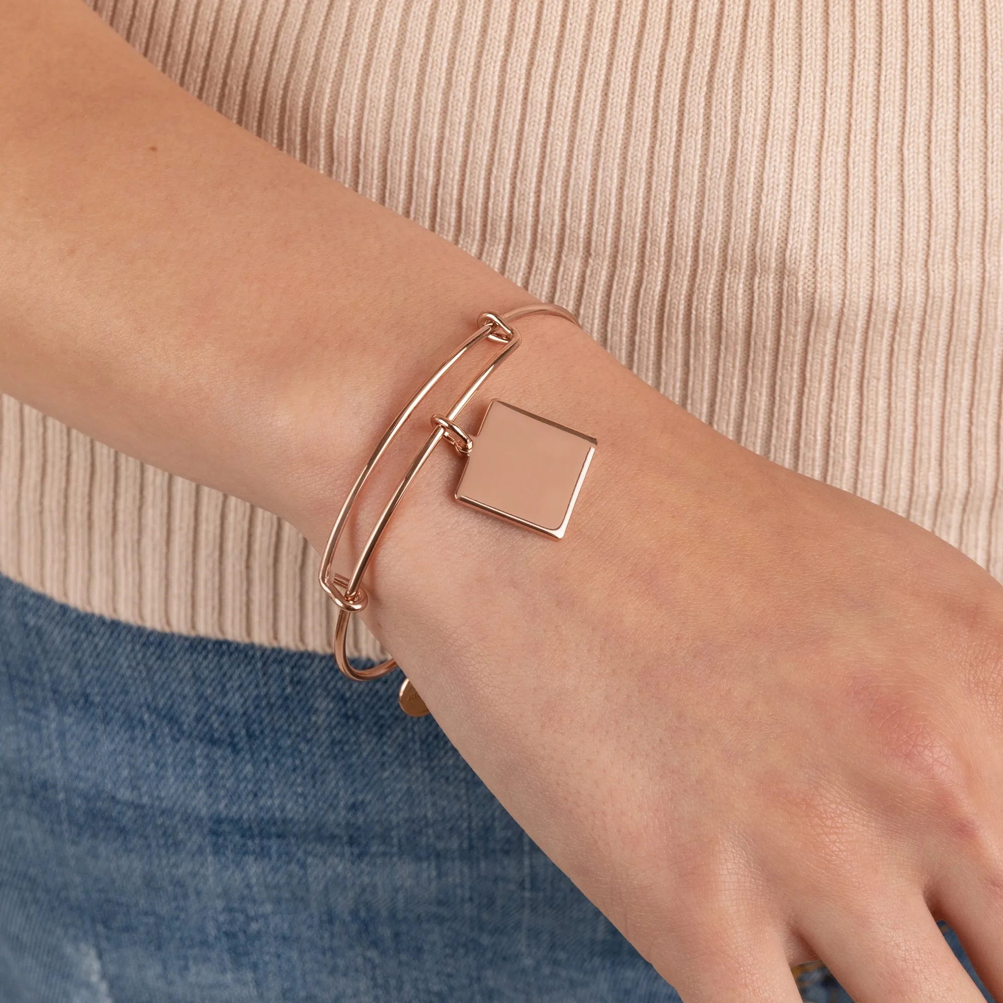 Square Charm Bangle