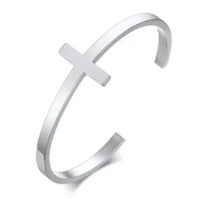 Stainless Steel Elegant Ladies Cross Bangle