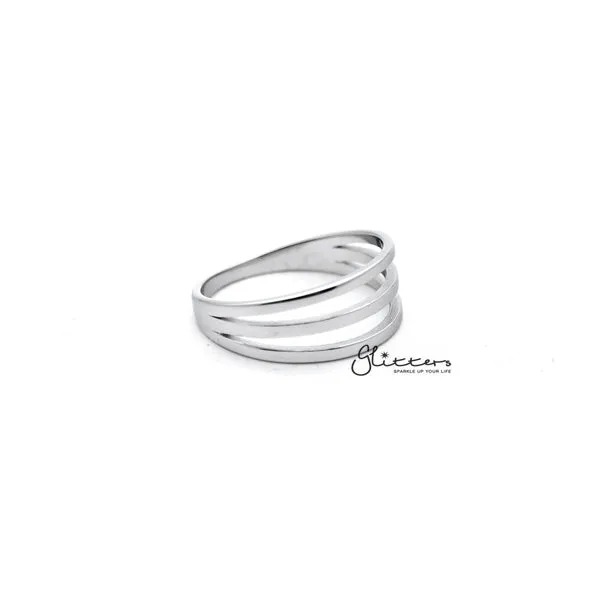 Sterling Silver 3 Lines Women's Rings