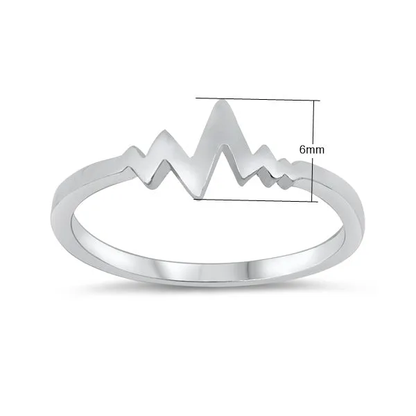 Sterling Silver Heartbeat Women's Rings