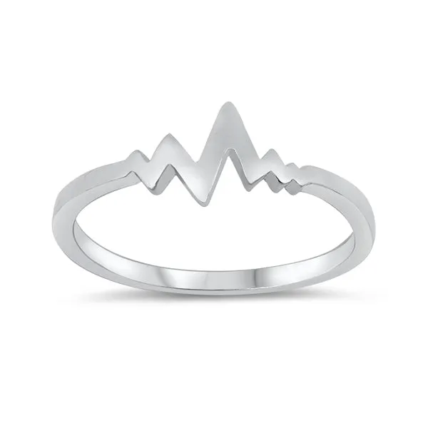 Sterling Silver Heartbeat Women's Rings