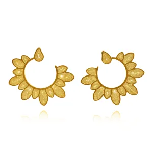 SUNFLOWER GOLD MEDIUM EARRINGS FILIGREE