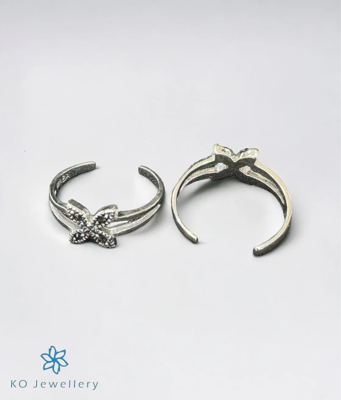 The Butterfly Silver Marcasite Toe-Rings