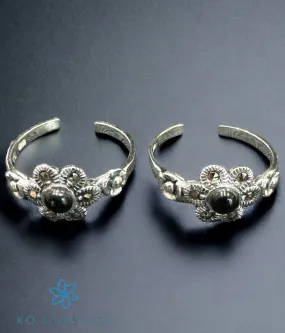 The Preet Silver Marcasite Toe-Rings (Black)