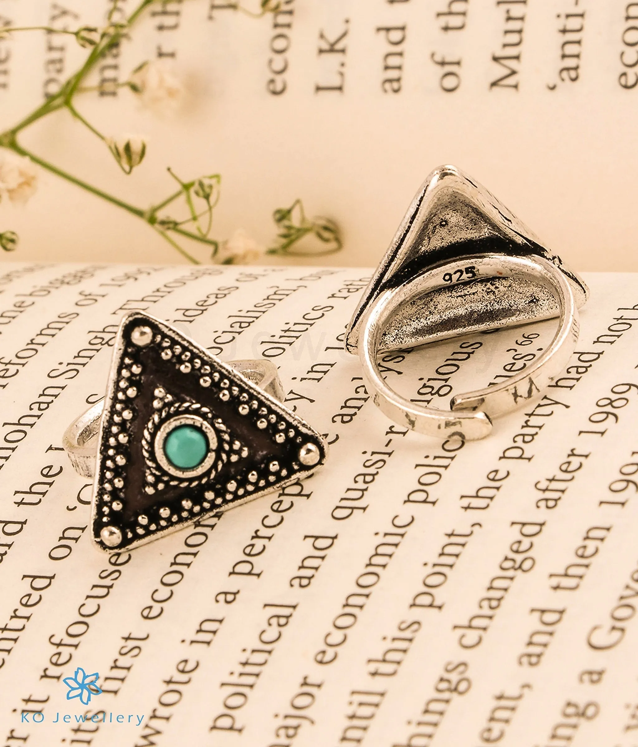 The Trishala Silver Toe-Rings (Turquoise)