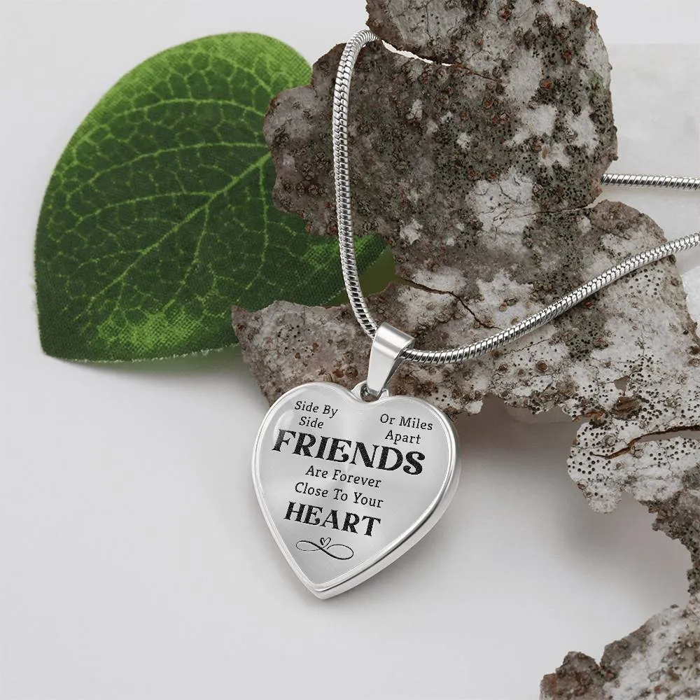 To My Best Friends Heart Necklace - Side by Side Snake Chain