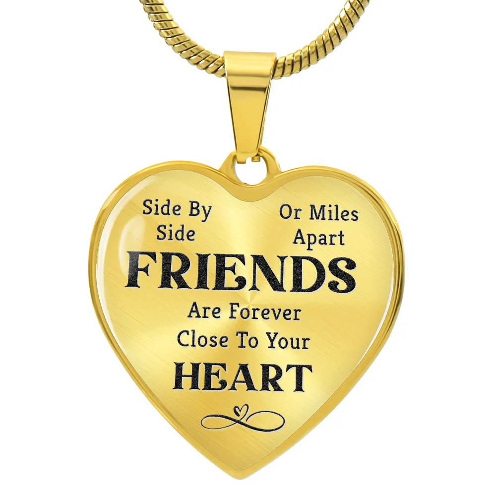 To My Best Friends Heart Necklace - Side by Side Snake Chain