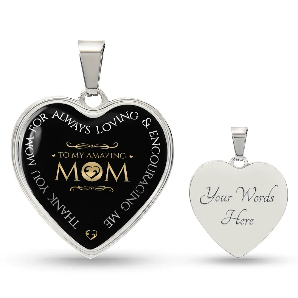 To My Mom Heart Necklace - Always Loving Heart Snake Chain