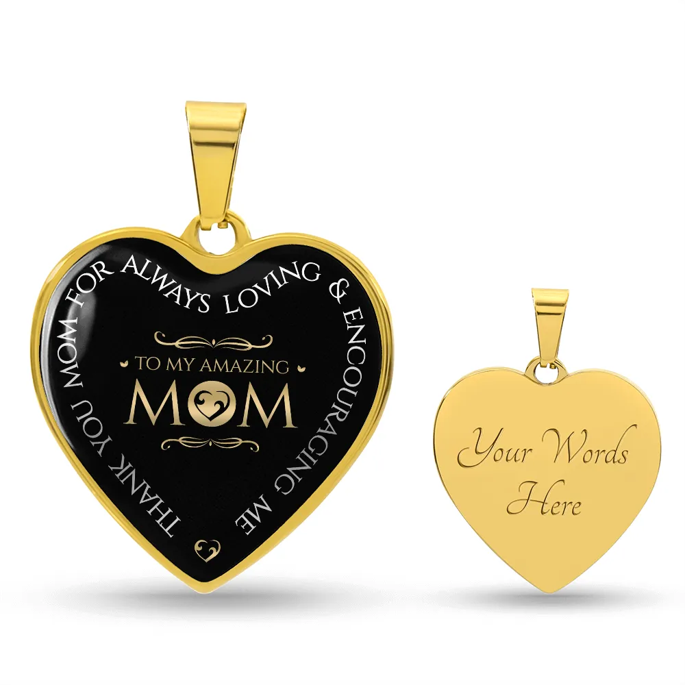 To My Mom Heart Necklace - Always Loving Heart Snake Chain