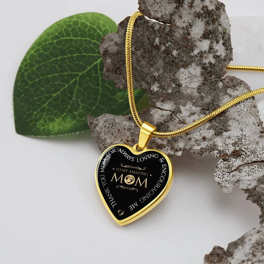 To My Mom Heart Necklace - Always Loving Heart Snake Chain