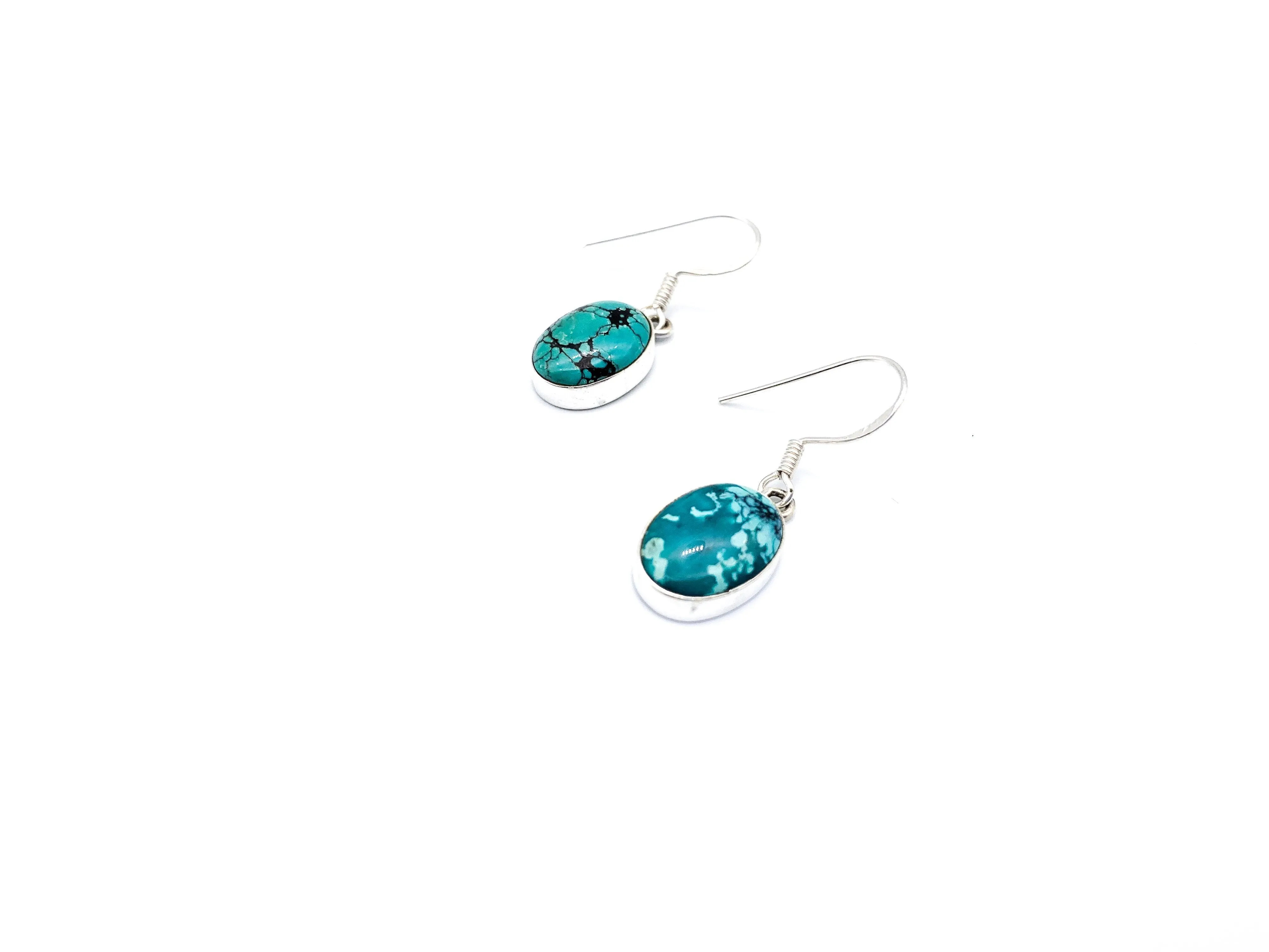 Turquoise Oval Drop Earrings