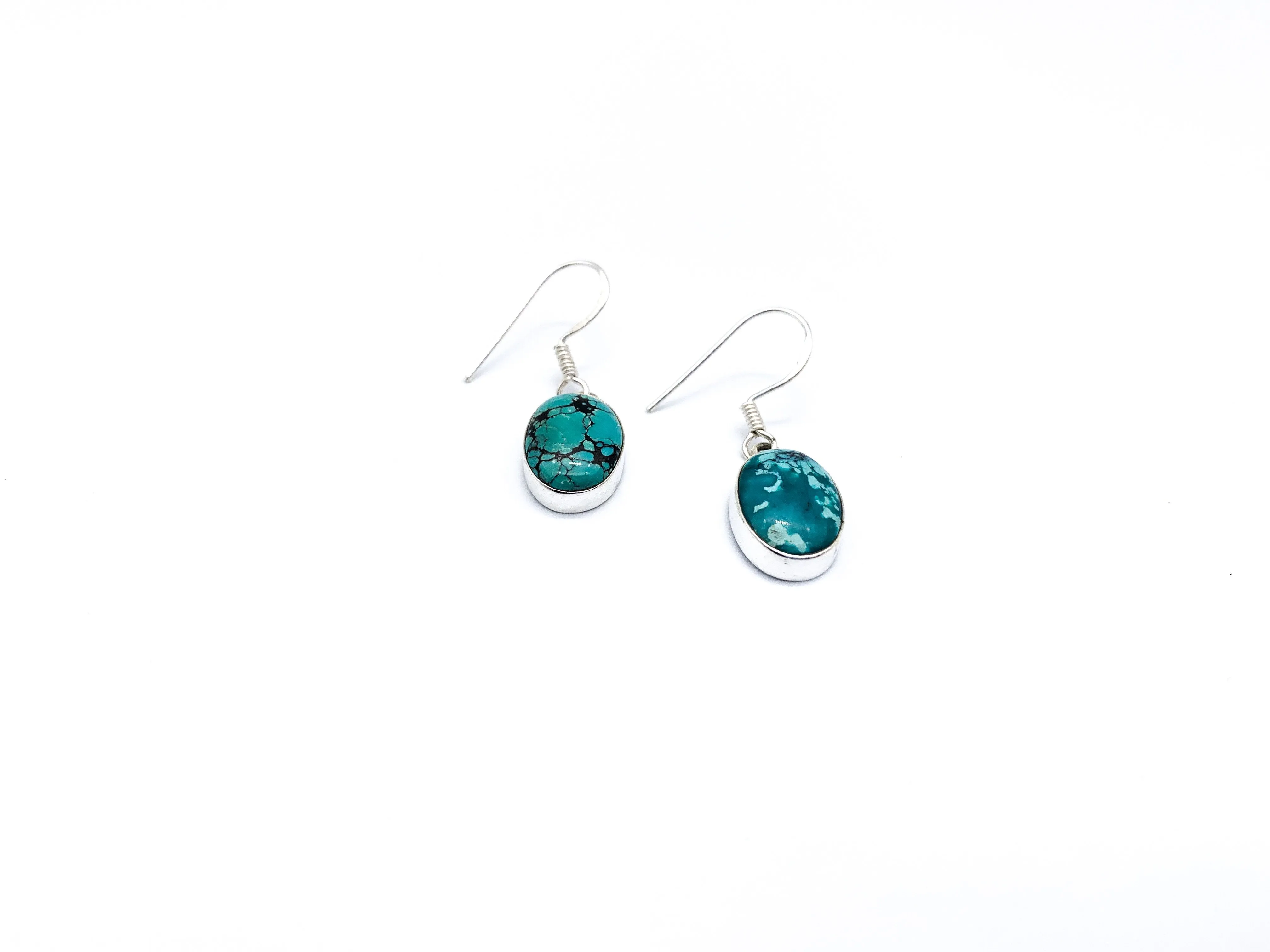 Turquoise Oval Drop Earrings