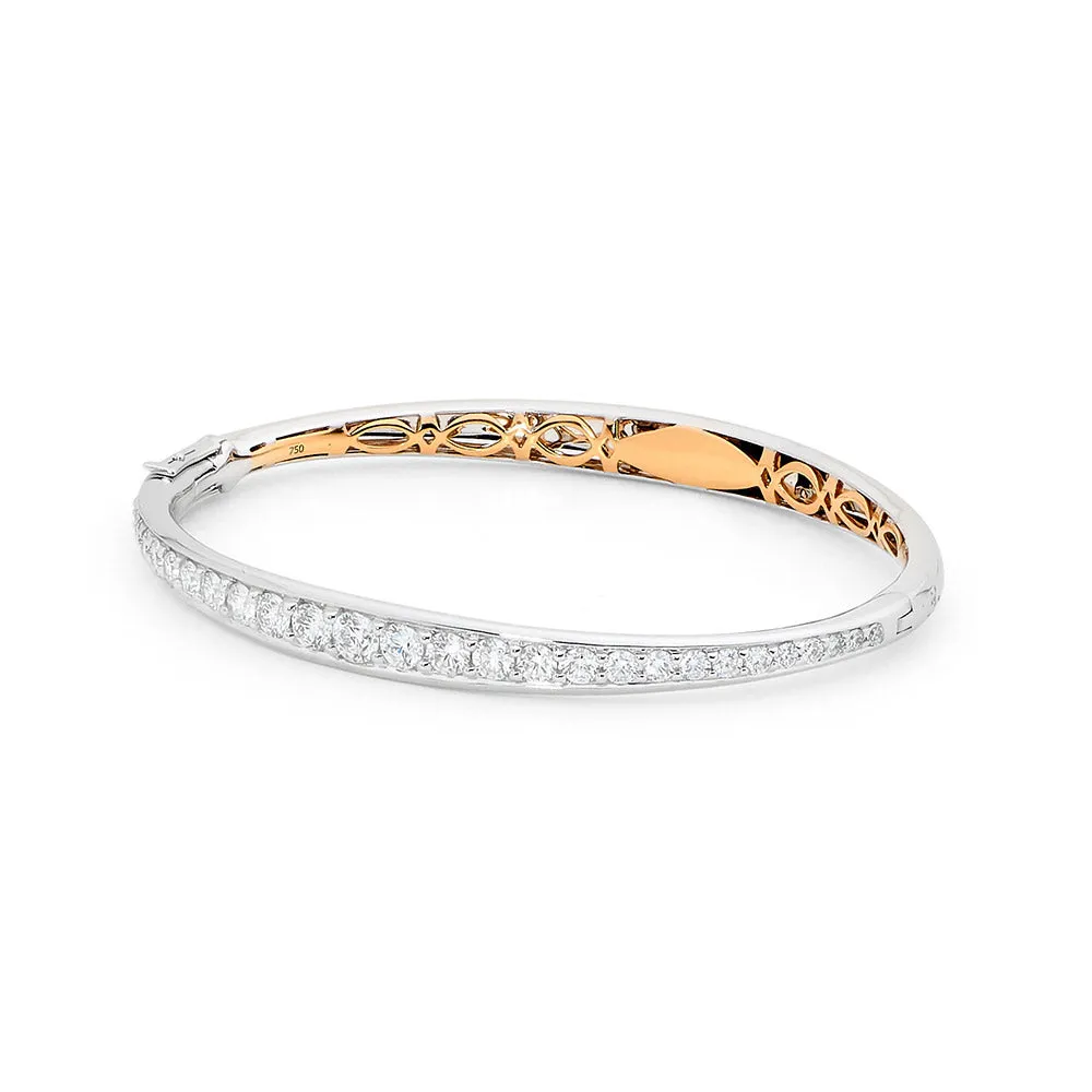 Two Tone Diamond Bangle