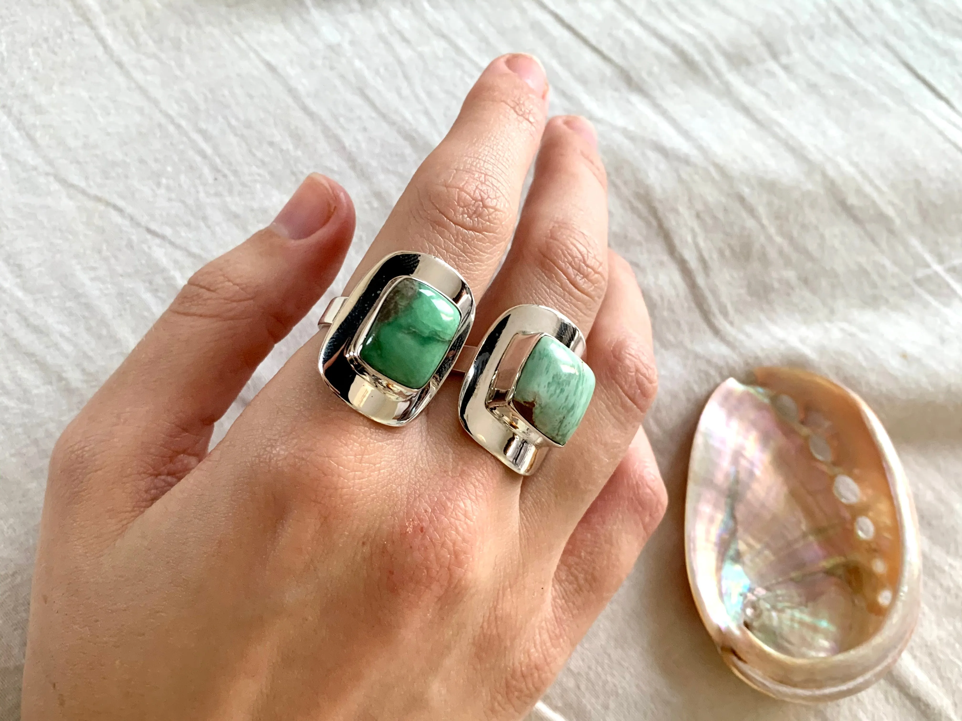 Variscite Medea Rings - Square - US 7