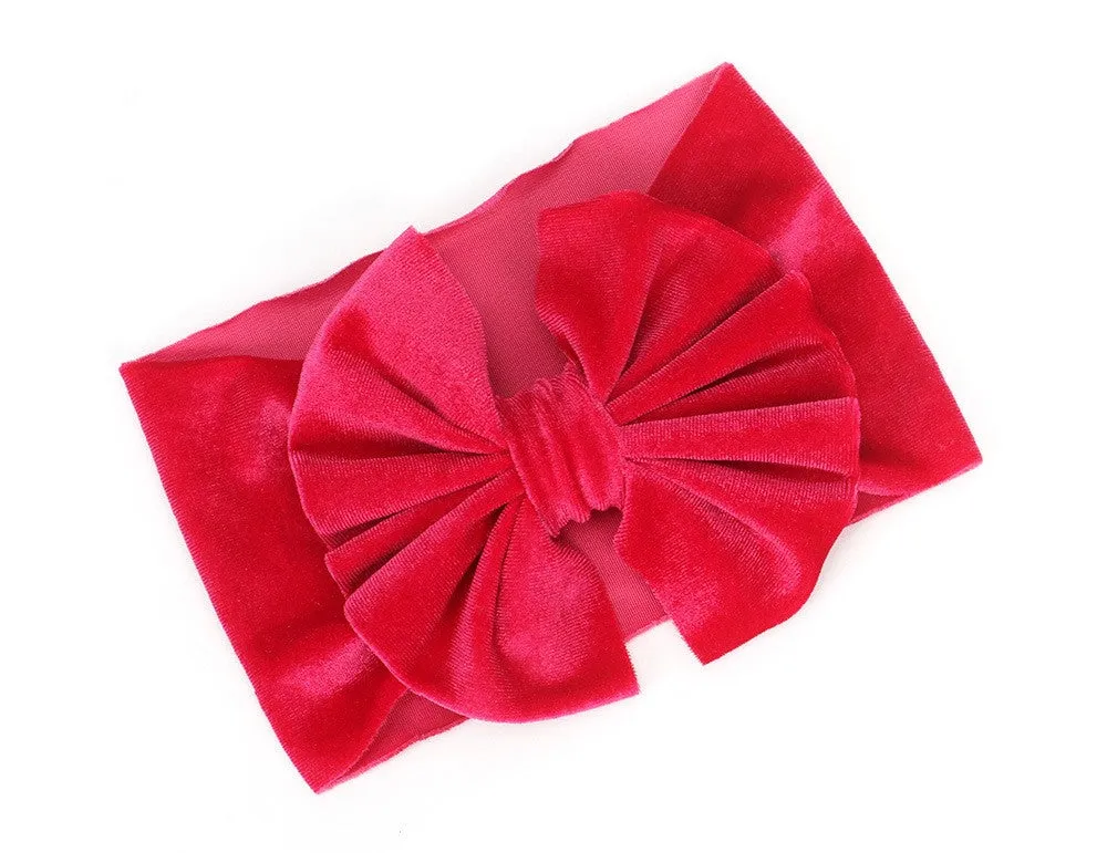 Velvet bow headband