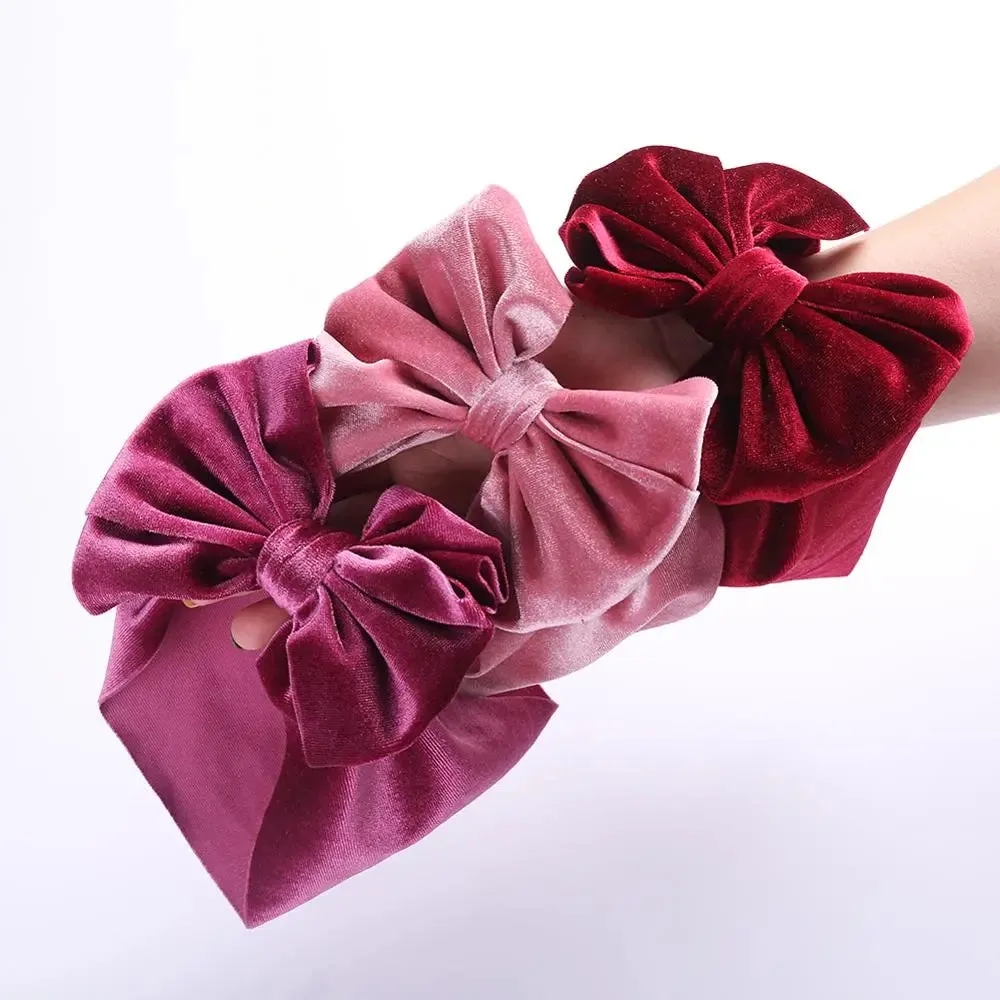 Velvet bow headband