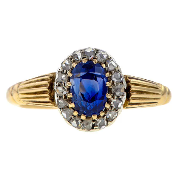 Victorian Sapphire & Diamond Cluster Ring