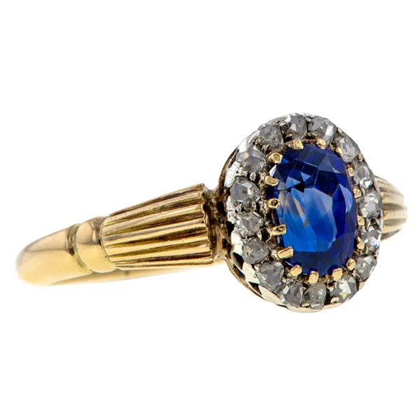 Victorian Sapphire & Diamond Cluster Ring