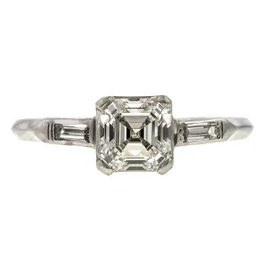 Vintage Asscher Cut Diamond Engagement Ring, 1.02ct.